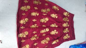 Maroon embrodered silk designer lehenga choli with blouse and dupatta 2