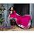 Dark-pink & Dark-grey embroidered net saree with blouse