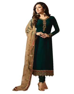 Green embroidered georgette salwar 1