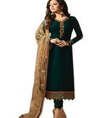 Green embroidered georgette salwar