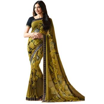 Multicolor Printed Georgette Saree With Blouse 1