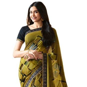 Multicolor Printed Georgette Saree With Blouse 2