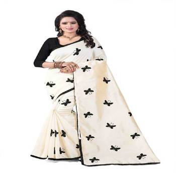 Black Embroidered South Silk Saree With Blouse 1