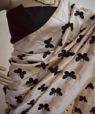 Black Embroidered South Silk Saree With Blouse 2