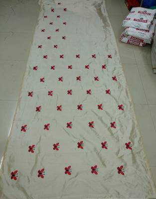 Blue Embroidered South Silk Saree With Blouse 3