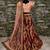 Maroon Floral Print Velvet Semi Stitched Lehenga Choli