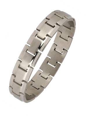 Italian Geometric Silver Rhodium 316L Surgical Stainless Steel Openable Kada Bracelet Boys Men 1