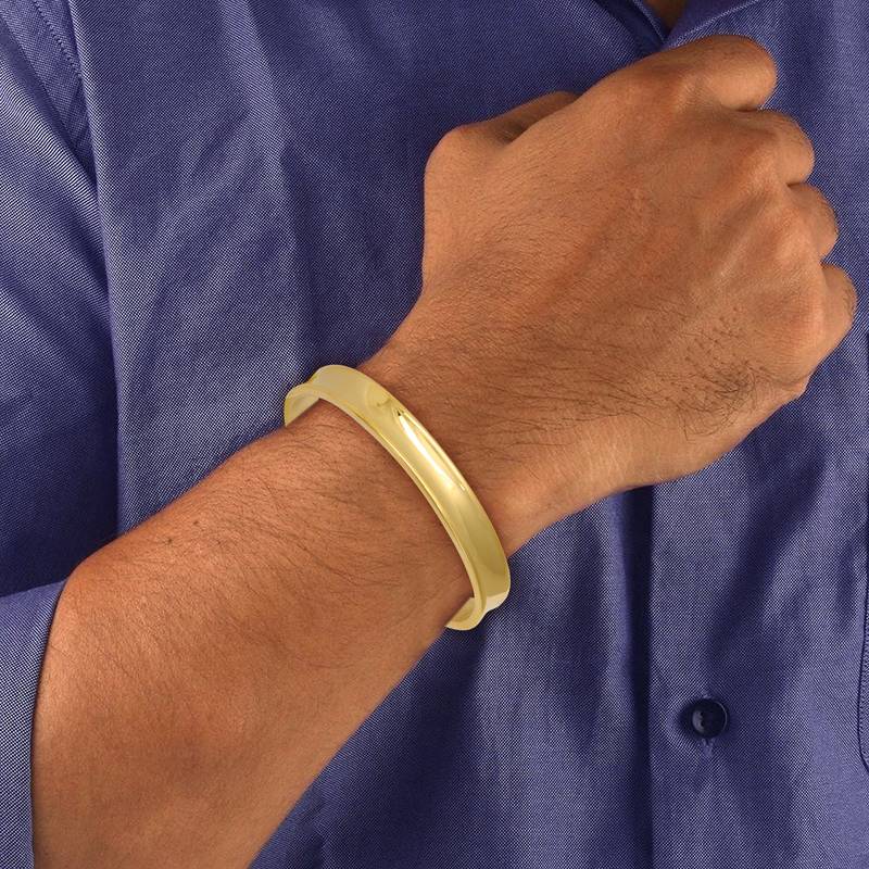 Dimensional Gold 316L Surgical Stainless Steel Openable Free Size Cuff Kada Bracelet Boys Men