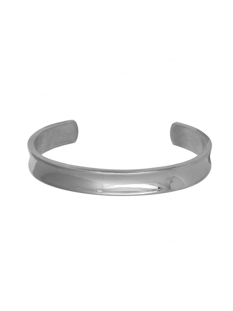 Dimensional Silver Rhodium 316L Surgical Stainless Steel Openable Cuff Kada Bracelet Boys Men