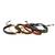 100% Genuine Black Leather Coconut Beads & Blue Black Dyed Rope Stylish Casual Band Combo Pack Of 2 Bracelet Boys Men