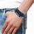 100% Genuine Black Leather Coconut Beads & Blue Black Dyed Rope Stylish Casual Band Combo Pack Of 2 Bracelet Boys Men