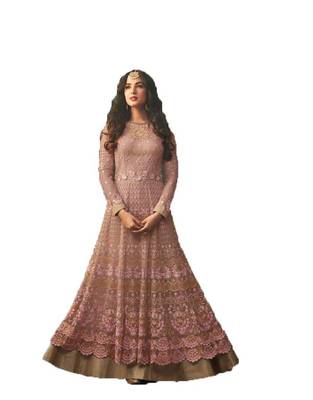 Peach multi resham work art silk salwar 1