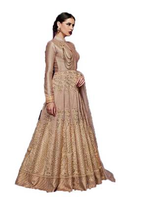 Peach multi resham work banarasi silk salwar 2