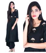 Black multi resham work rayon salwar