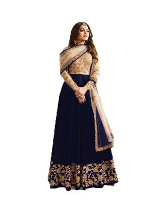 Blue thread embroidery georgette salwar 1