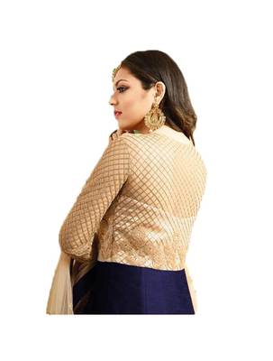 Blue thread embroidery georgette salwar 2