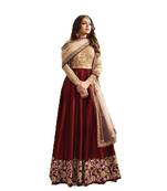 Maroon thread embroidery georgette salwar
