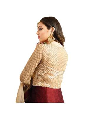 Maroon thread embroidery georgette salwar 2