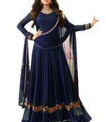 Blue thread embroidery georgette salwar