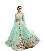 Sky-blue thread embroidery georgette salwar