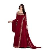 Red thread embroidery georgette salwar