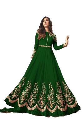 Green multi resham work georgette salwar 1