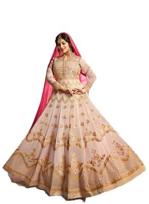 Light-pink thread embroidery georgette salwar 1