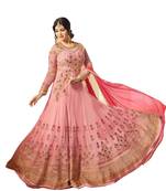 Pink multi resham work georgette salwar