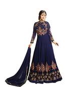 Blue multi resham work georgette salwar
