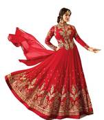 Red multi resham work georgette salwar