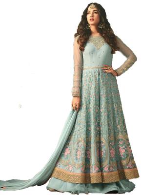 Sky-blue multi resham work net salwar 1