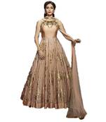 Multicolor thread embroidery art silk salwar