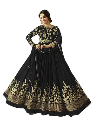 Black multi resham work georgette salwar 1