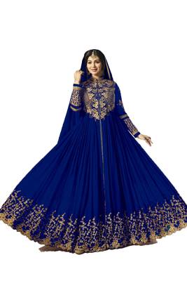 Blue thread embroidery georgette salwar 1