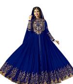 Blue thread embroidery georgette salwar