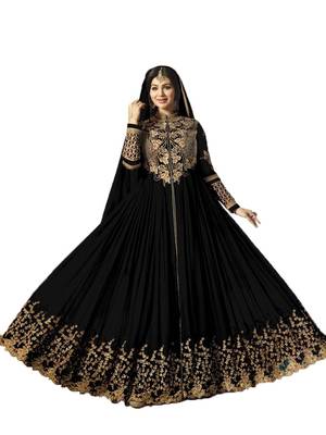 Black thread embroidery georgette salwar 1