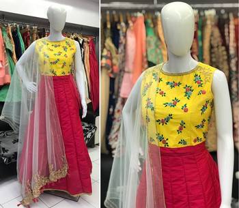 Red thread embroidery art silk salwar 2