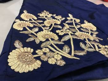 Blue multi resham work taffeta salwar 2