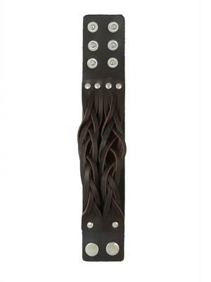 Casual Burnt Blue Black Handcrafted & Braided Dark Brown Leather Wrist Band Combo Pack Of 2 Bracelet Boys Men 3