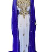 Multicolor zari stone work georgette islamic style gown beads embedded partywear farasha
