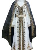 Multicolor zari stone work georgette islamic style gown beads embedded partywear farasha