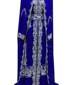 Blue Georgette Zari Hand Woven Farasha Dress