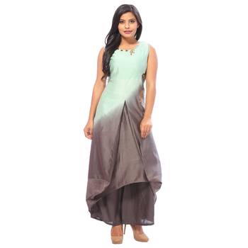 Green plain chanderi salwar 1