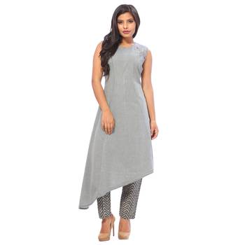Light-blue plain cotton salwar 1