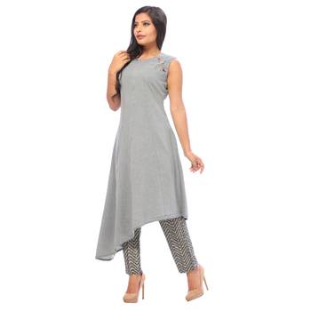 Light-blue plain cotton salwar 4