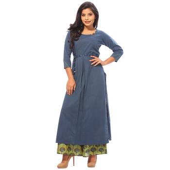 Blue plain cotton salwar 1