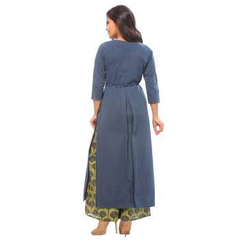 Blue plain cotton salwar 2