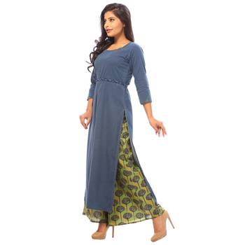 Blue plain cotton salwar 4