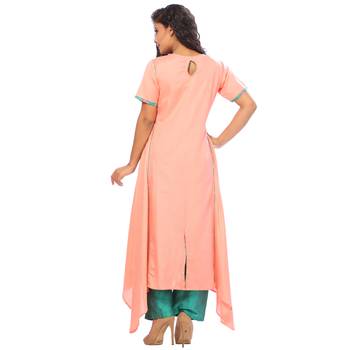 Pink plain rayon ethnic-kurtis 2