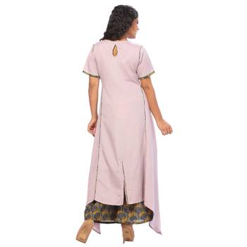 Light-purple plain rayon ethnic-kurtis 2